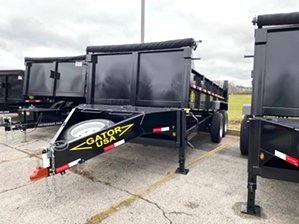 Dump Trailer 7x14 16,000 lb Dump Trailer 7x14 16,000 lb. Heavy duty bumper pull design features dual jacks, a mounted spare tire, large chain storage box, and is 16,000 GVW rated. 